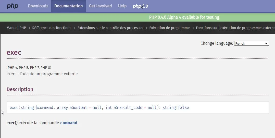 PHP exec : puissance, sécurité et utilisations PHP_ exec - Manual